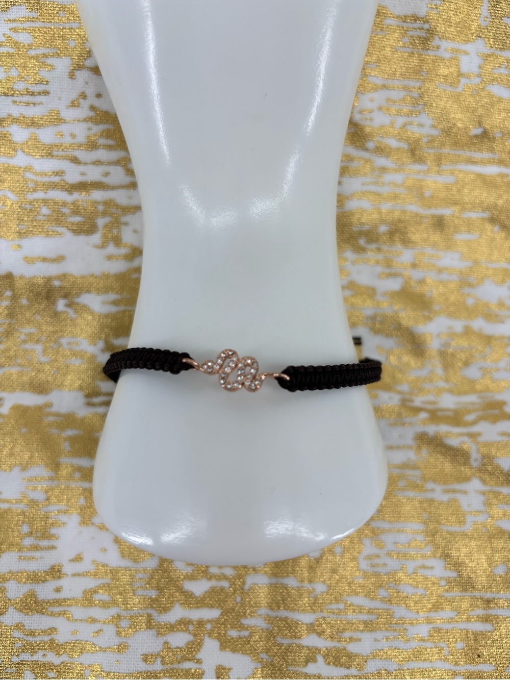 Elegant Black Snake Bracelet with Pave and Rose Gold